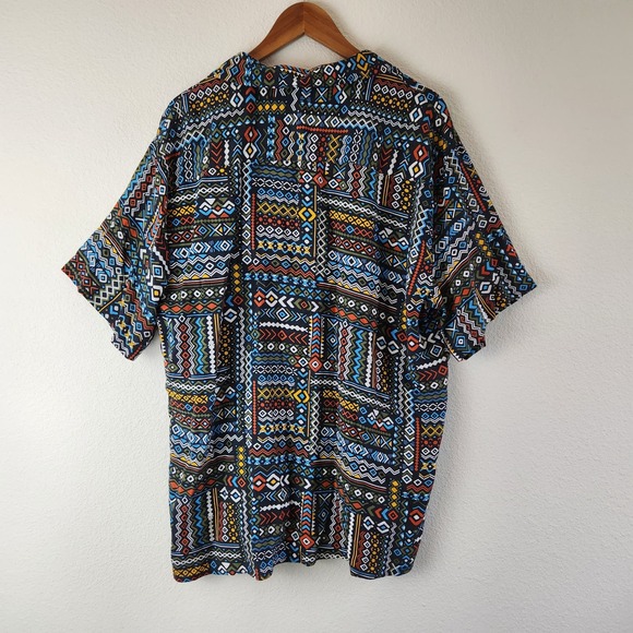 Nova Men Size XL NWT Tribal Multicolor Button Front Casual Shirt NovaMen - Picture 2 of 5